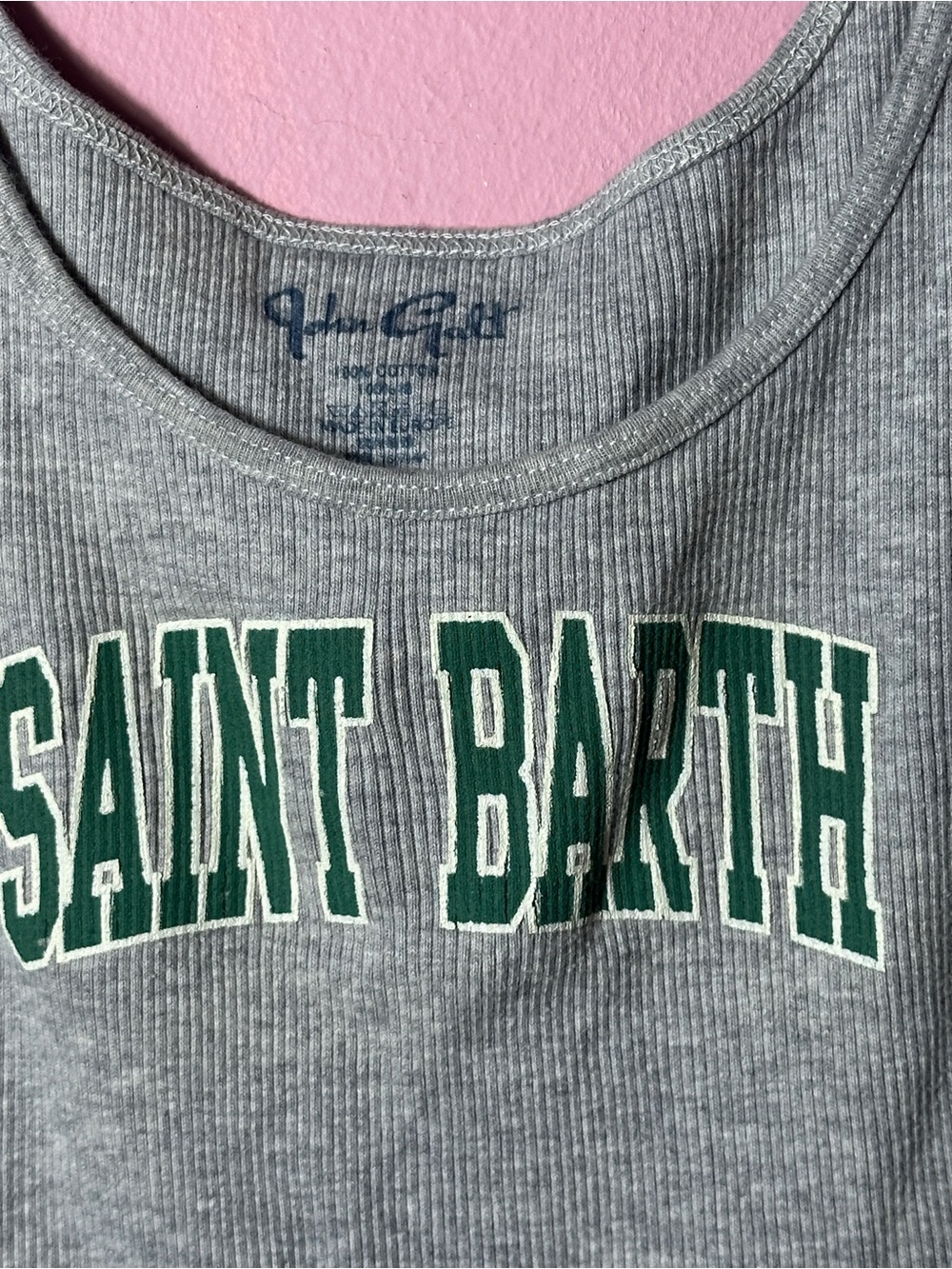 St Barth Brandy Melville Gray Ribbed Tank Top - Picture 2 of 3